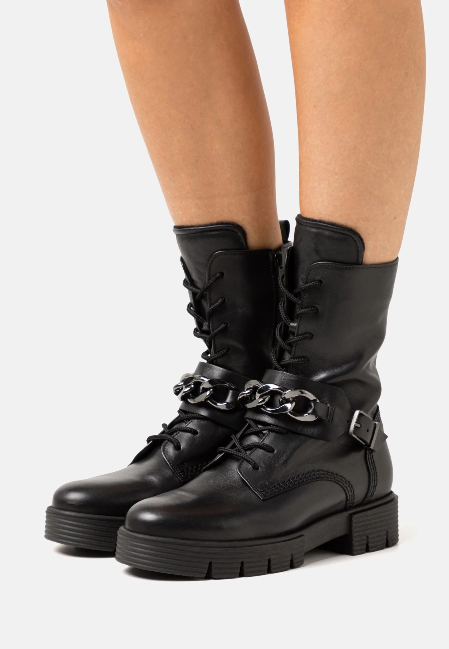 Gabor Comfort Enkellaarsjes Met Plateauzool - Schwarz