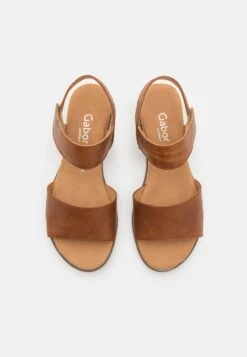 Gabor Comfort Sandalen Met Sleehak - Cognac -Comfort Schoenen Winkel 21c5318fe584435f85dff26015a93e52