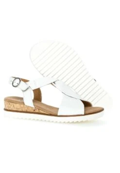 Gabor Comfort Sandalen Met Sleehak - Weiss Kork/Offwhi -Comfort Schoenen Winkel 5e9b738449ac42abb39b38ccb593fc5f