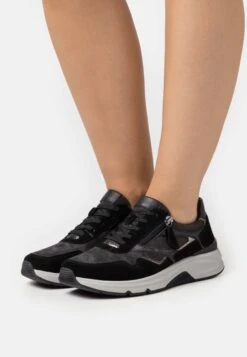 Gabor Comfort Sneakers Laag - Dark Grey/Black/Bronce